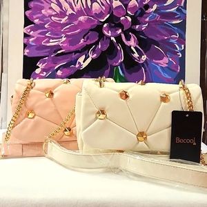 BECOOL NEW WOMANS PINK OR WHITE PURSE SHOULDER, CROSSBODY PURSE